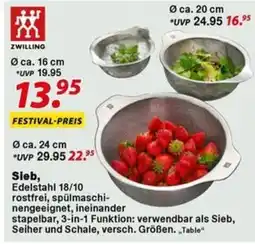 Möbel Turflon ZWILLING Sieb, Edelstahl 18/10 Angebot
