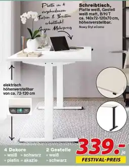 Möbel Turflon Schreibtisch, Platte weiß, Gestell weiß matt, Nowy Styl eComo Angebot