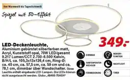 Möbel Turflon LED-Deckenleuchte, Aluminium gebürstet silberfarben matt, Acryl, Kunststoff opal Angebot