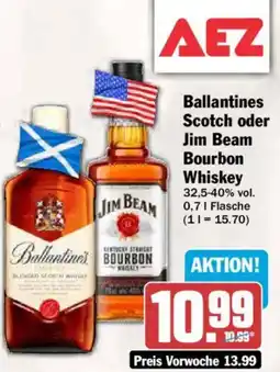 AEZ Ballantines Scotch oder Jim Beam Bourbon Whiskey Angebot