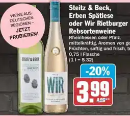 AEZ Steitz & Beck, Erben Spätlese oder Wir Rietburger Rebsortenweine Angebot