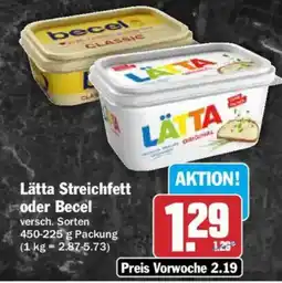 AEZ Lätta Streichfett oder Becel Angebot
