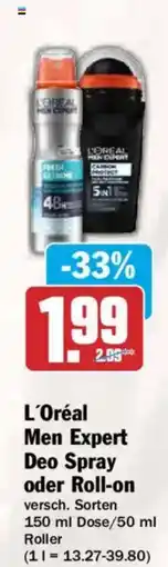 AEZ L'Oréal Men Expert Deo Spray oder Roll-on Angebot