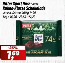 Simmel Ritter Sport Nuss- oder Kakao-Klasse Schokolade Angebot