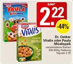 WEZ Dr. Oetker Vitalis oder Paula Müslispag Angebot