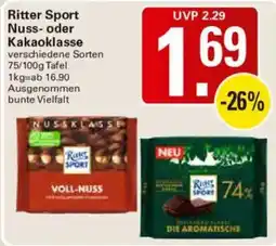 WEZ Ritter Sport Nuss- oder Kakaoklasse Angebot