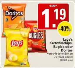 WEZ Lays's Kartoffelchips, Bugles oder Doritos Angebot