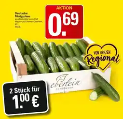 WEZ Deutsche Minigurken aus Bielefeld vom Hof Meyer zu Drewer Eberlein Angebot