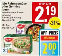 WEZ Iglo Rahmgemüse oder Gemüse Ideen Angebot