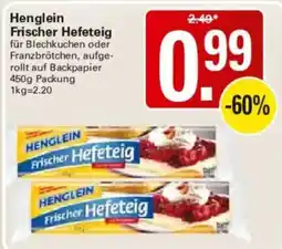 WEZ Henglein Frischer Hefeteig Angebot