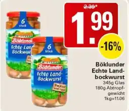 WEZ Böklunder Echte Landbockwurst Angebot