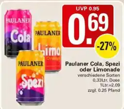 WEZ Paulaner Cola, Spezi oder Limonade Angebot