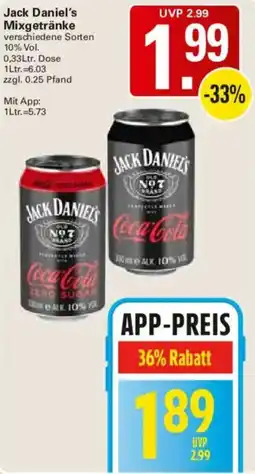 WEZ Jack Daniel's Mixgetränke Angebot