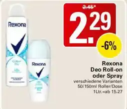 WEZ Rexona Deo Roll-on oder Spray Angebot