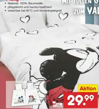 Netto Marken-Discount Partnerbettwäsche Mickey und Minnie Mouse Angebot