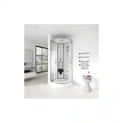 Netto Marken-Discount HOME DELUXE Duschkabine mit Wasserfall und Rückenmassage WHITE PEARL - 100 x 100 cm Angebot