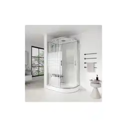 Netto Marken-Discount HOME DELUXE Duschkabine mit Wasserfall und Rückenmassage WHITE PEARL - 120 x 80 cm Rechts Angebot