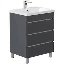 Netto Marken-Discount Stand Badmöbel Fellini 60 SoftClose eiche gold mit drei grifflosen Schubladen Angebot