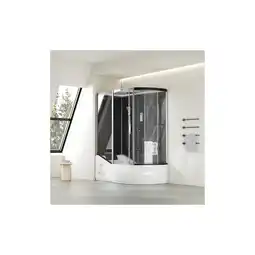 Netto Marken-Discount HOME DELUXE Duschkabine mit Badewanne ALLIN 2IN1 - 170 x 90 Schwarz Rechts Angebot