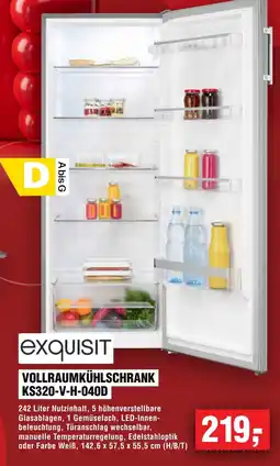 Handelshof exquisit VOLLRAUMKÜHLSCHRANK KS320-V-H-040D Angebot