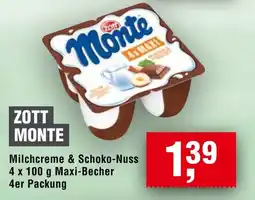 Handelshof ZOTT MONTE Milchcreme & Schoko-Nuss Angebot