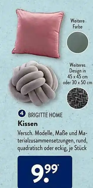 Aldi Süd Brigitte Home Kissen Angebot