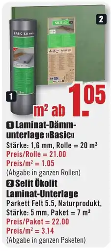 B1 Discount Baumarkt Laminat-Dämmunterlage »Basic« Angebot