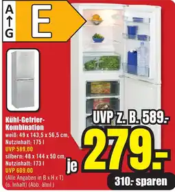 B1 Discount Baumarkt Kühl-Gefrier-Kombination Angebot