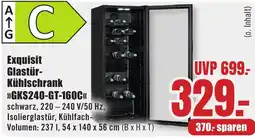 B1 Discount Baumarkt Exquisit Glastür-Kühlschrank »GKS240-GT-160C« Angebot