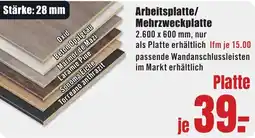 B1 Discount Baumarkt Arbeitsplatte/Mehrzweckplatte Angebot