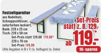 B1 Discount Baumarkt Festzeltgarnitur Angebot