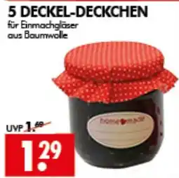 Wreesmann 5 DECKEL-DECKCHEN für Einmachgläser aus Baumwolle Angebot