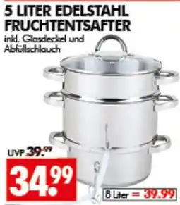 Wreesmann 5 LITER EDELSTAHL FRUCHTENTSÄFTER Angebot