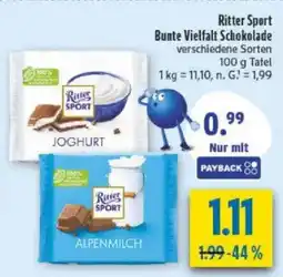 diska Ritter Sport Bunte Vielfalt Schokolade Angebot