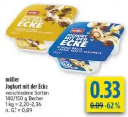 diska müller Joghurt mit der Ecke Angebot