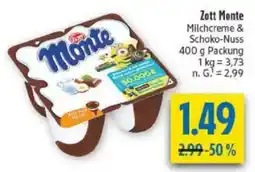 diska Zott Monte Milchcreme & Schoko-Nuss Angebot