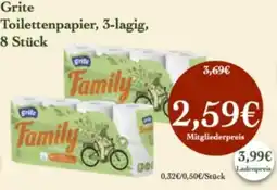 LPG Biomarkt Grite Toilettenpapier, 3-lagig Angebot