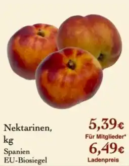 LPG Biomarkt Nektarinen, Spanien EU-Biosiegel Angebot