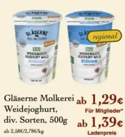 LPG Biomarkt Gläserne Molkerei Weidejoghurt Angebot