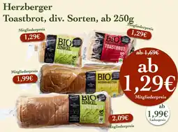 LPG Biomarkt Herzberger Toastbrot Angebot