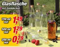 Posten Börse Glasflasche mit Golddeckel Angebot