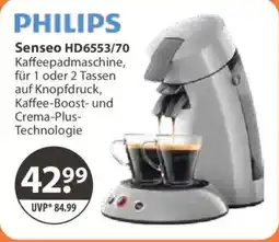 V Markt PHILIPS Senseo HD6553/70 Kaffeepadmaschine Angebot
