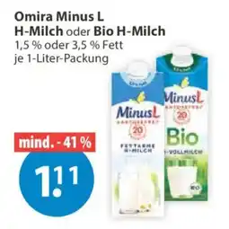 V Markt Omira Minus L H-Milch oder Bio H-Milch Angebot