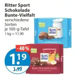 V Markt Ritter Sport Schokolade Bunte-Vielfalt Angebot