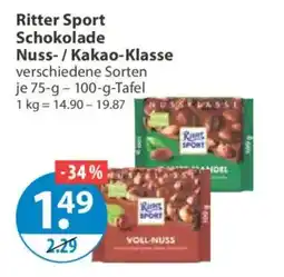 V Markt Ritter Sport Schokolade Nuss-/Kakao-Klasse Angebot