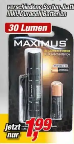 Posten Börse MAXIMUS LED Taschenlampe Angebot