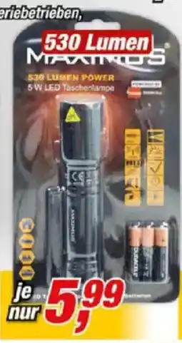 Posten Börse MAXIMOS 530 Lumen POWER 5W LED Taschenlampe Angebot