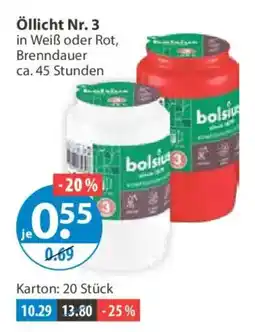 V Markt Öllicht Nr. 3 bolsius Angebot