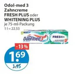V Markt Odol-med 3 Zahncreme FRESH PLUS oder WHITENING PLUS Angebot