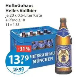 V Markt Hofbräuhaus Helles Vollbier Angebot